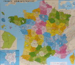 Planisfero 123-Francia carta murale dipartimentale cm 115x100